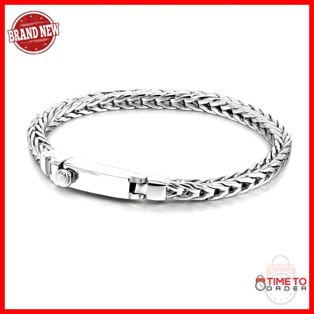 Sterling Silver Byzantine Bracelet 4MM 7-9 Inch Chain Link Bangle